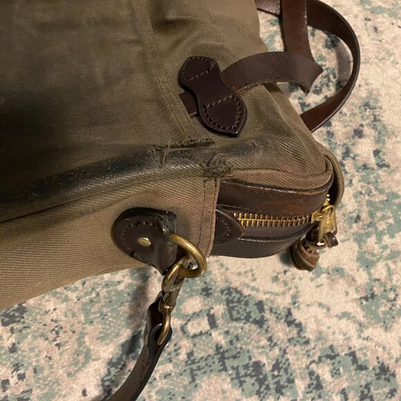 FILSON ORIGINAL BRIEFCASE GREEN WITH STRAP Classic Heritage style PREOWNED - Picture 3 of 16
